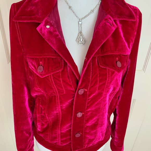 Givenchy pink velvet button up  jacket - Picture 5 of 16